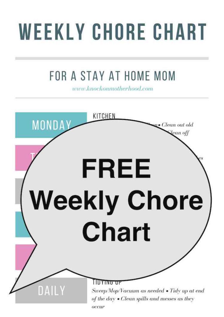 free weekly chore chart